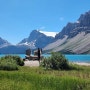 호숫가 경치가 아름다운 보우호수(Bow Lake)