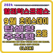 알리 9월 세일 초이스데이 세일 탑셀링 역대 최저가 이벤트 추천 상품 모음