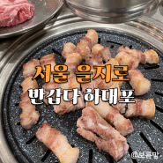 을지로입구맛집 삼겹살, 목살이 맛있는 반갑다 하대포 을지로점 : 단체, 회식장소로 제격!