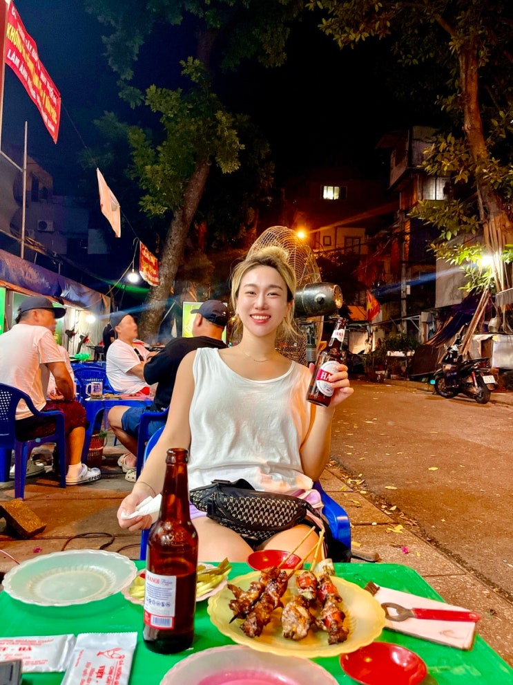베트남 북부 여행 하노이 구시가지 리반푹 꼬치거리 quan viet ha, Ly van....