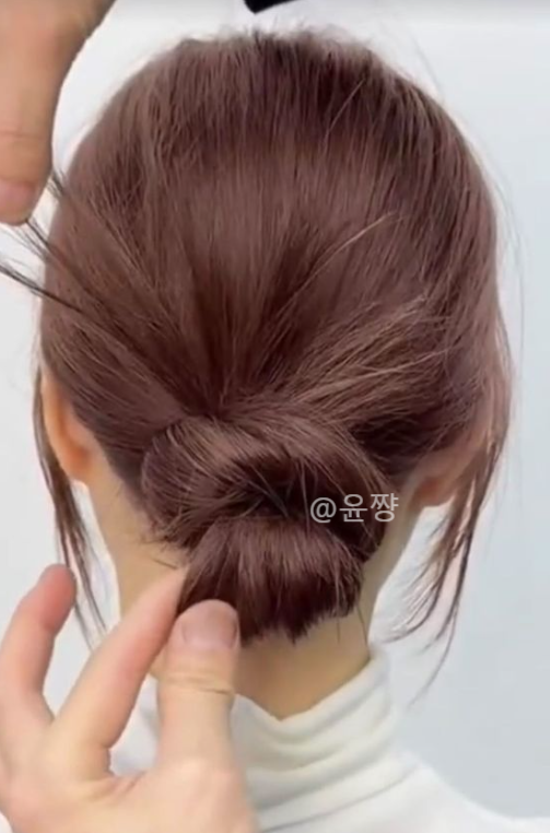 똥머리묶는방법 로우번 고무줄 묶기