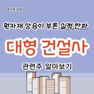 국내 건설회사 대표주 삼성물산,DL이앤씨,HDC현대산업개발,현대건설,GS건설,대우건설 주가 정리