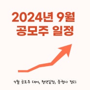 2024년 9월 공모주 청약일정 및 달력, 공모주 특징 분석(9월 4일 기준)