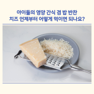 아이들의 영양 간식 겸 밥 반찬 치즈 언제부터 어떻게 먹이면 되나요?