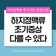 하지정맥류 초기증상 반드시 똑같지는 않습니다