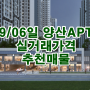 9/06일 양산 물금 증산/동면 석산 사송 아파트 매매,전세,월세임대 새로운 실거래가격/양산신축아파트더샵센텀포레/두산위브더제니스/ 양산아파트시세