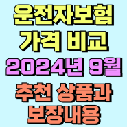 운전자보험비교 추천상품과 보장내용 정리 2024년 9월플랜