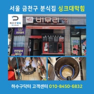 금천구 식당 싱크대막힘 서울 분식집 주방배수문제 배관CCTV 로해결