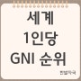 1인당 GNI 순위 및 뜻