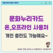 문화누리카드 지원금 온라인 사용처 잔액조회 충전 방법 정리