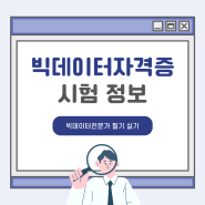 빅데이터자격증 빅데이터전문가 필기 실기 시험정보