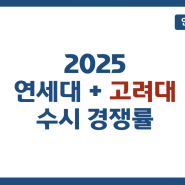 2025학년도 연고대 경쟁률