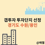 갭투자 투자단지 선정 (경기도 수원/용인)