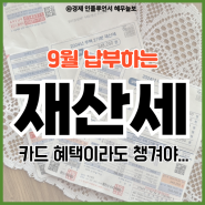 9월 재산세 카드혜택 납부 기간 정리