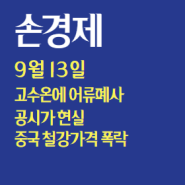 손에 잡히는 경제 9월 13일 - 공시가 현실화 계획, 중국 철강값 하락