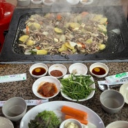 용인 맛집 | 원삼면 용담저수지 돌판 사암오리집