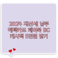 2024 재산세 납부 혜택카드 : 페이북 BC