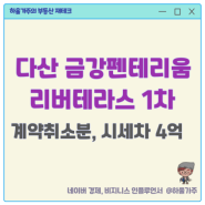 다산신도시 금강펜테리움 리버테라스 1차 무순위 청약 신혼부부 특별공급 1세대 (ft. 분양가보다 높은 전세가)