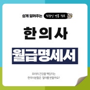 한의사 평균연봉 (월급명세서)