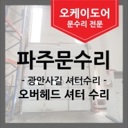 [파주문수리] 광안사길 전동셔터 리미트 및 모터 이동수리