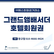 그랜드 앰배서더 서울 풀만 호텔회원권 가격 및 혜택안내!