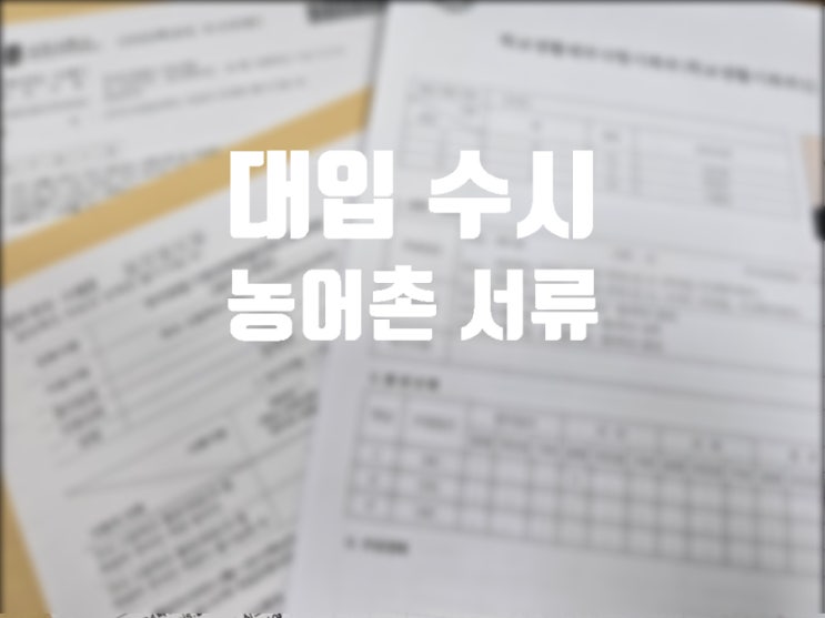 대입 수시 농어촌 6년, 12년 전형 : 네이버 블로그