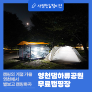 캠핑의 계절 가을 영천에서 별보고 캠핑하자! 영천댐하류공원 무료캠핑장