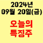 오늘의 시장 특징주 2024년 9월 20일(금)