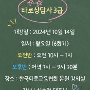 대구 타로 자격증 강의 상담사 타로 초급(3급) 자격증반 모집