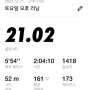 9월 21일(토) 러닝 기록_21km