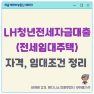 LH 청년전세임대 청년전세자금대출 입주자격 임대조건, 신청방법 한번에 정리