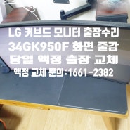 출장 34GK950F 화면 줄 LG 커브드 모니터 액정 교체수리