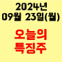 오늘의 시장 특징주 2024년 9월 23일(월)