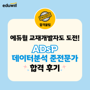 [에듀윌 교재개발자도 합격] ADsP 데이터분석 준전문가 찐 합격 후기⭐ + 빈출족보 PDF 무료배포📝