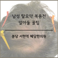 남성 탈모약 먹어야 되나? 탈모약 간단 정리해드립니다 ; 분당한의원 서현역원형탈모 수내동스트레스성탈모 판교탈모유전