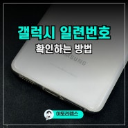 갤럭시 휴대폰 일련번호 확인 및 조회하는 방법