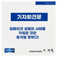 [기자회견문] 딥페이크 성범죄 사태를 키워온 것은 윤석열 정부다 - 24.09.02