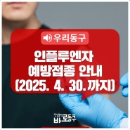 대전 인플루엔자(독감) 예방접종 안내 (2025. 4. 30. 까지)