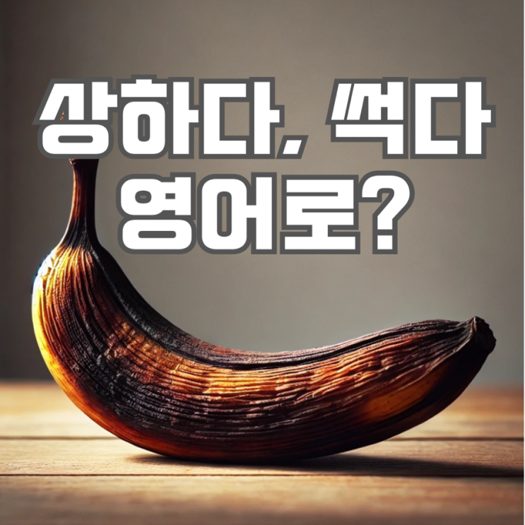 ‘상하다’와 관련한 다양한 영어 표현, Spoiled, Rotten, Modly, Stale 뜻은? : 네이버 블로그