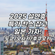 2025 설연휴 일본여행 준비 바로 지금이 기회!!!