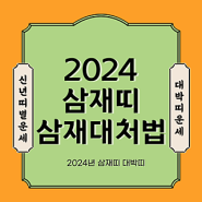 삼재 2024 피하는 법 (대박띠 신년운세, 원숭이, 쥐, 용)