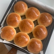 홈베이킹/손반죽 : 미니오븐으로 우유모닝빵 만들기 (제리롱님 레시피)