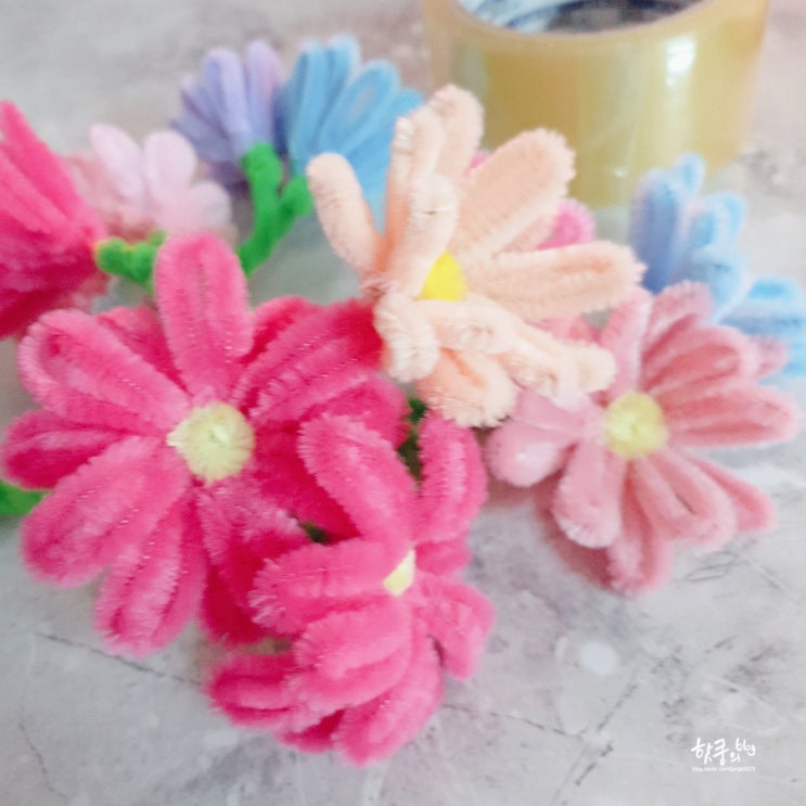 공예철사 모루꽃 만들기 / 미니 모루꽃다발 완성 : 네이버 블로그