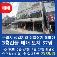 경기도 구리시 상가 매매 돌다리 전통시장 상업지역 3층 신축건물