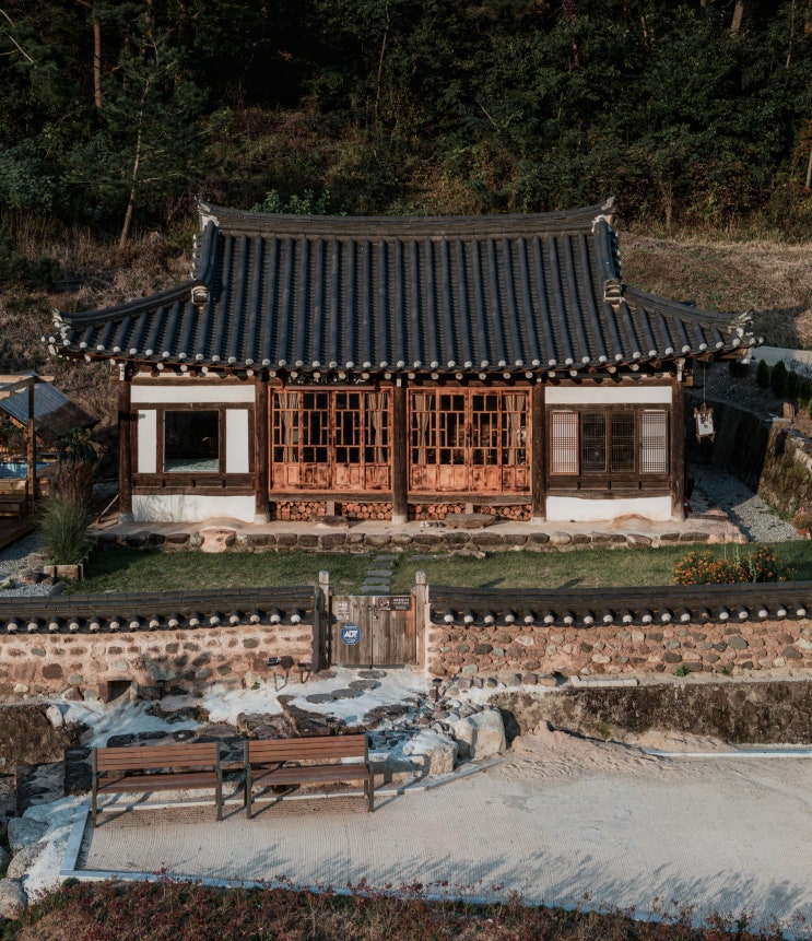 하늘에서 내려다 본 스테이영양둘째 실내스파/독채한옥펜션/반려견동반 : 네이버 블로그