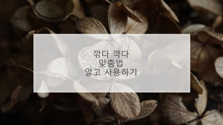 깎다 깍다 맞는 맞춤법 알고 사용하기 : 네이버 블로그