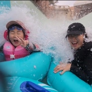추운 겨울 따뜻한 온천에서 물놀이를 즐기는 충남 예산군 덕산 스플라스 리솜 워터파크