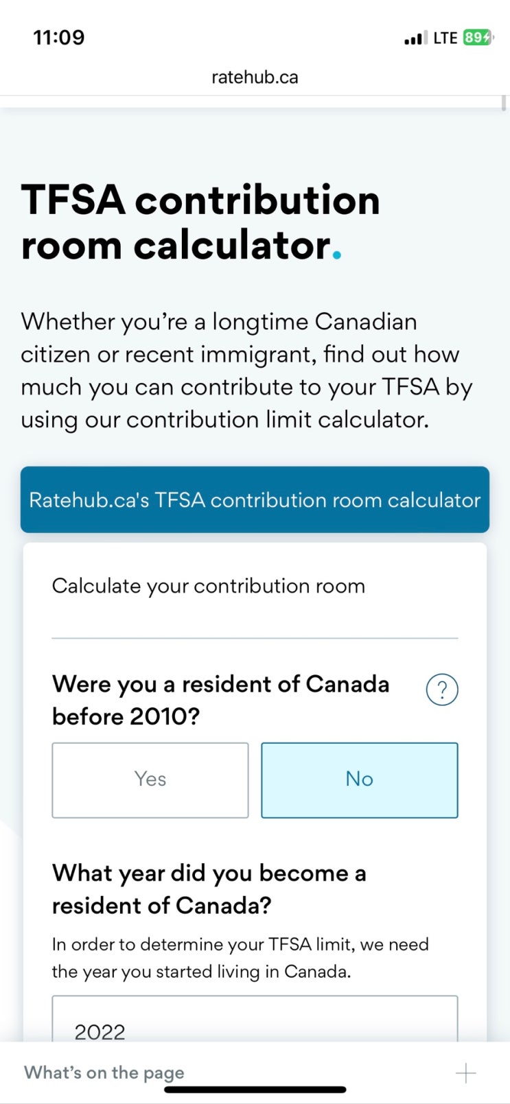 Tfsa Contribution Limit Room