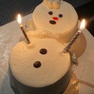 친구생일파티 블루베리 눈사람 케이크 만들기 홈베이킹 레시피