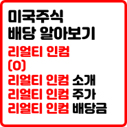 [미국 배당주] O 배당금 : 월배당 대장주 리얼티인컴(O) 배당금 배당수익률 알아보기